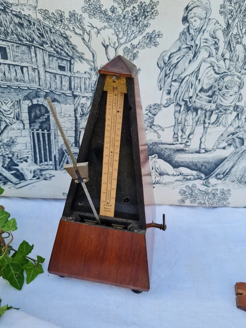 Ancien Metronome Maelzel Musique En Bois Fonctionne 6