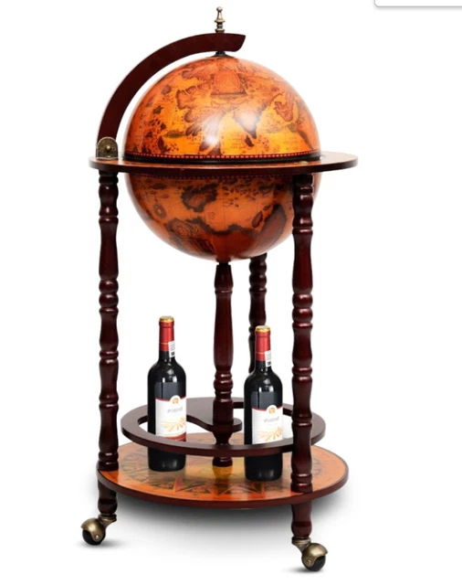 16th Century Wood Globe Wine Bar Stand