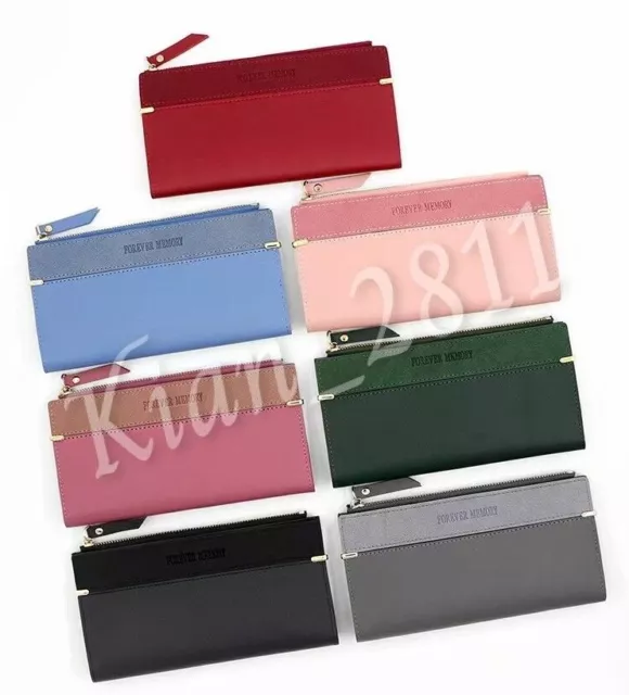 Women Girls Money Purses Wallet Ladies Leather  Cash Card Holder plain New