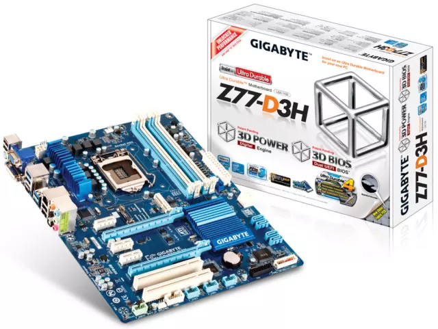 Mainboard Gigabyte GA-Z77-D3H Intel rev1.0 Sockel 1155 ATX I/O Shield