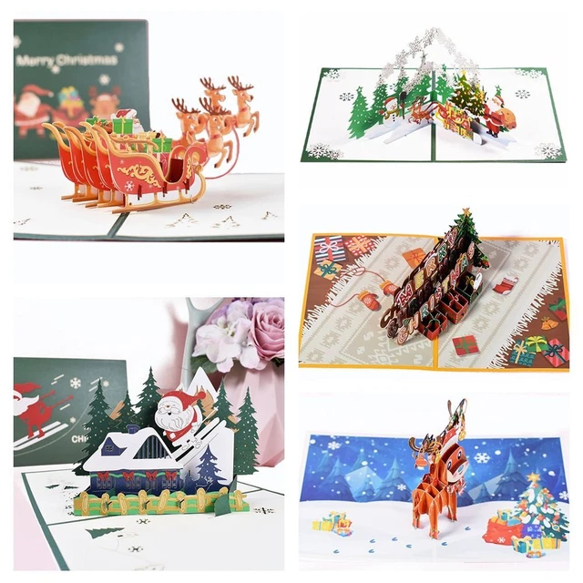 POP UP 3D Cartolina di Buon Natale Con buste Biglietti d'auguri di ...
