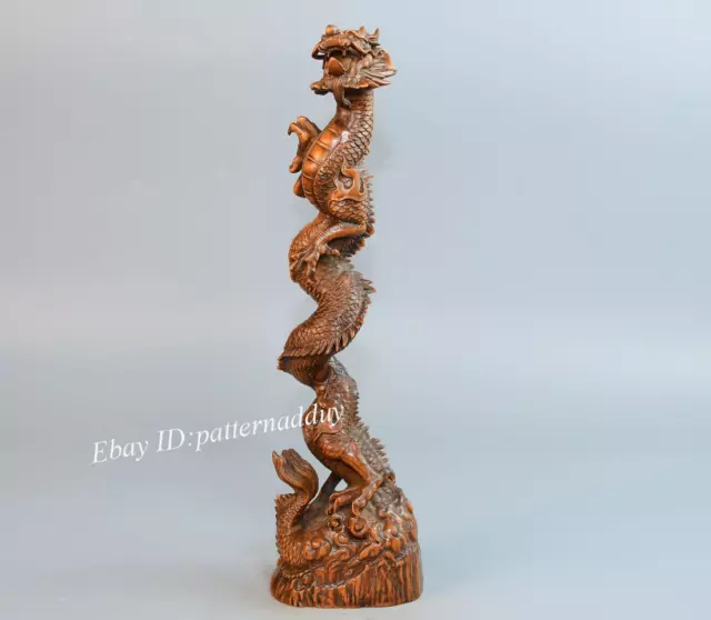 Boutique Small Leaf Boxwood Dragon Pen Holder Ornament Zodiac Dragon Statue