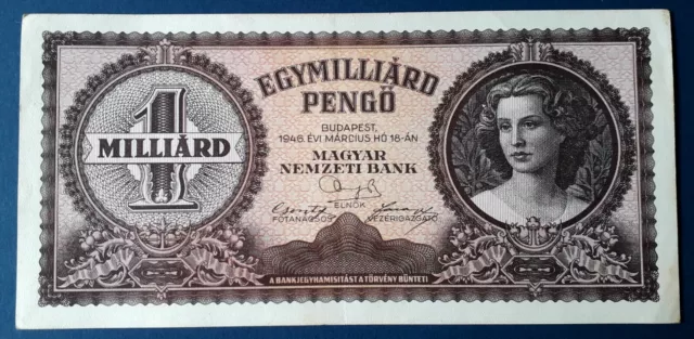Hongrie - Billet 1 Milliard Pengo 1946