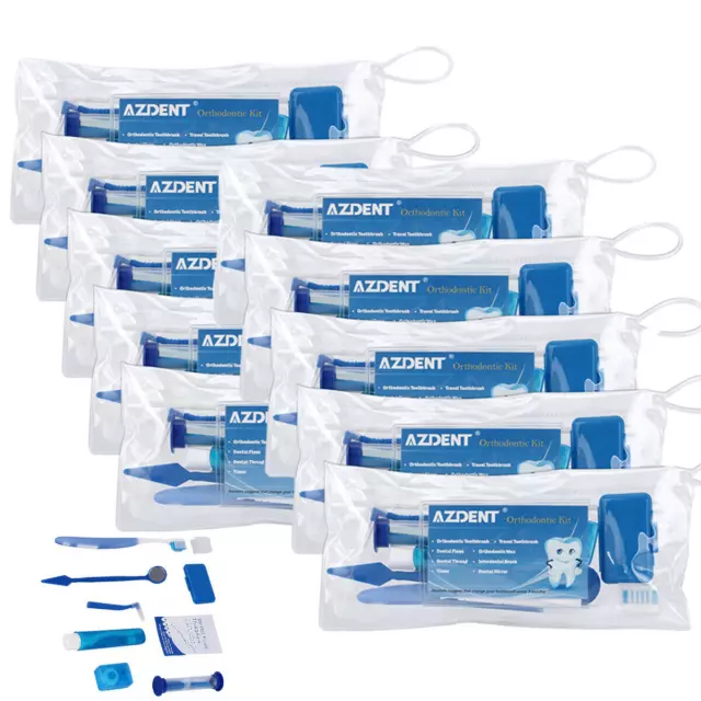 10X AZDENT Dental Oral Care Orthodontic Kit Interdental Toothbrush Floss Brush