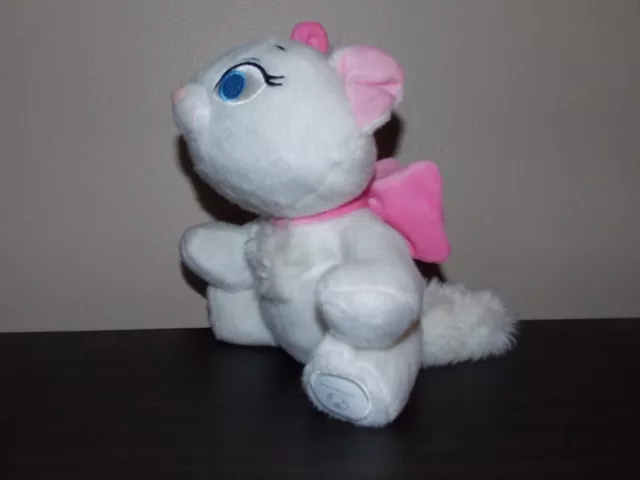 Disney Store Marie Plush  Floppy White Cat  Pink Bow ~Aristocats