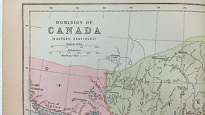 Dominion of Canada - Eastern Part -  Original Map by J. Bartholomew. C1877 2