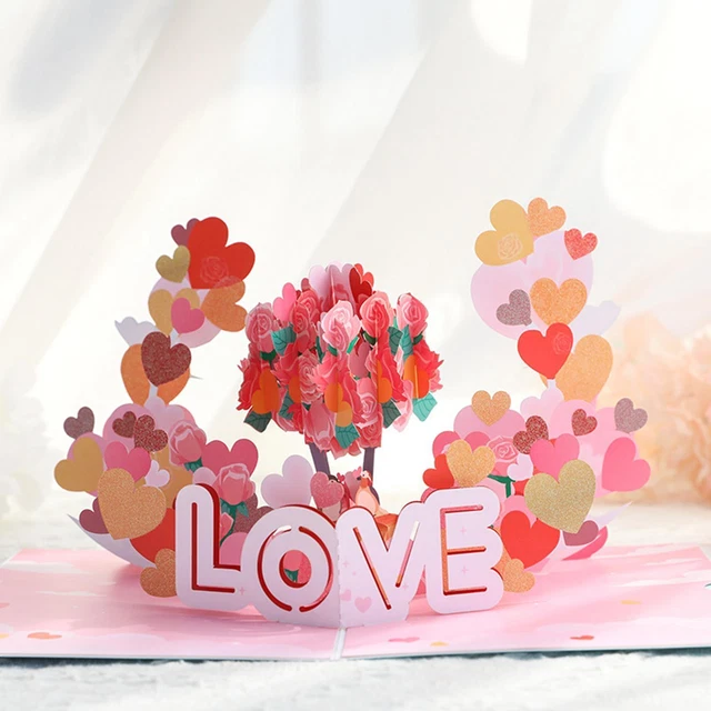 Carte Pop-up Florale 3D – Magnifique Bouquet En Papier Pour Anniversaire, Fête Des Mères, Saint-Valentin