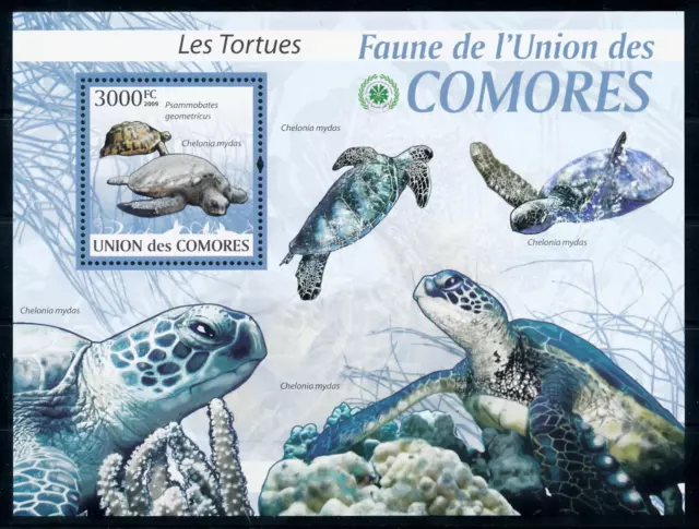 [96688] Comores Comoros 2009 Reptiles Turtles Sheet MNH