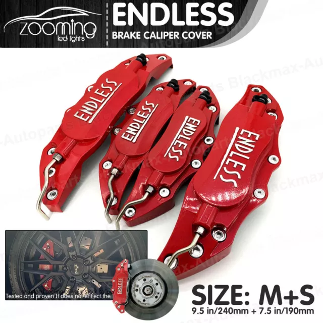 Metal 3D ENDLESS Universal Style Brake Caliper Cover front & rear 4 Pcs Red LW01