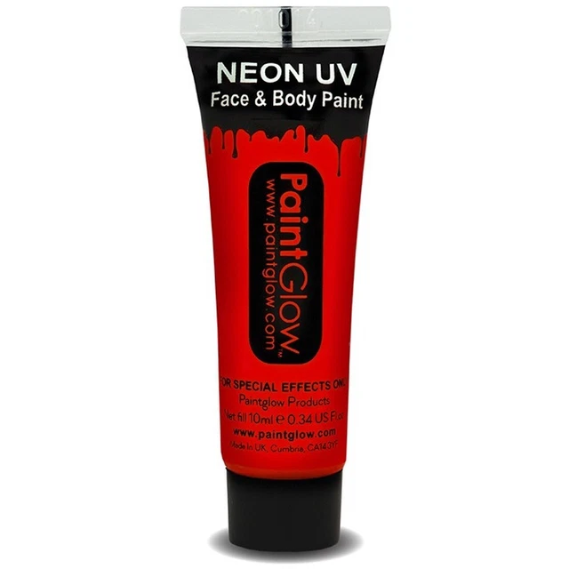 UV Trucco Corpo Vernice Luce Nera Trucco Gesichtsfarbe 10 ML Rosso Neon Colore