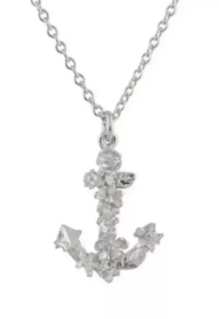 Alex Monroe sterling silver Hope Anchor necklace new in box