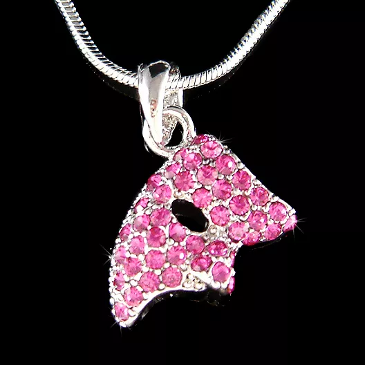 Rare ~Phantom of the Opera Mask~ made with Swarovski Crystal Masquerade Necklace