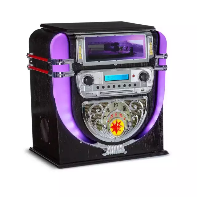 Jukebox Musik CD-Player Plattenspieler DAB+ FM-Radio Bluetooth USB MP3 LED