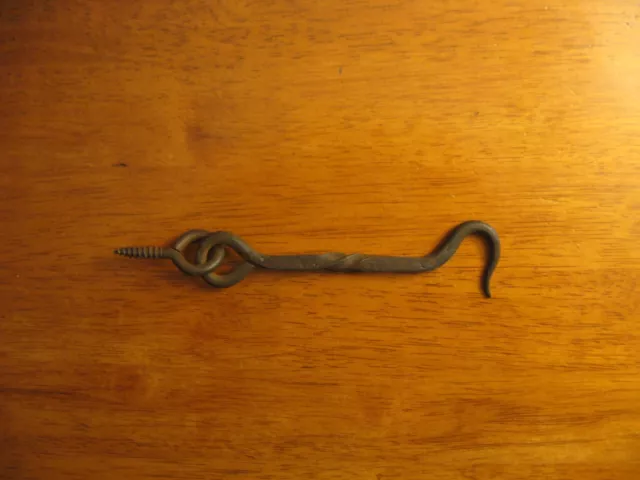Vintage - Hand Forged Twisted Iron Door Latch Hook Barn Gate Hardware 5 in.  #3