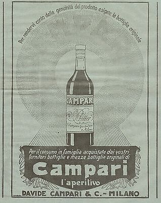 J0063 Aperitivo Bitter CAMPARI - Pubblicità grande formato del 1931 - Old advert