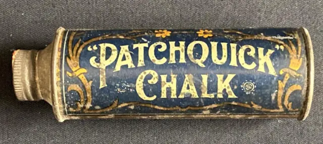 Patchquick Chalk Vulcanising Cycle Car Tyre Patches Vintage Advertising Tin Can