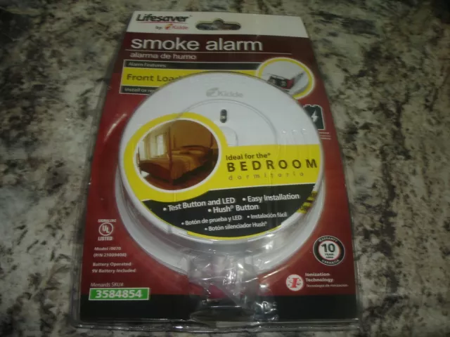 Lifesaver by Kidde smoke alarm front load battery door bedroom i9070 NEW