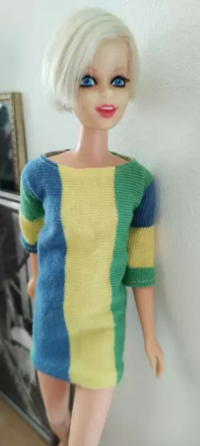 Vintage Mattel Barbie_Original #1185 TWIGGY Barbie Original dress_ 1967