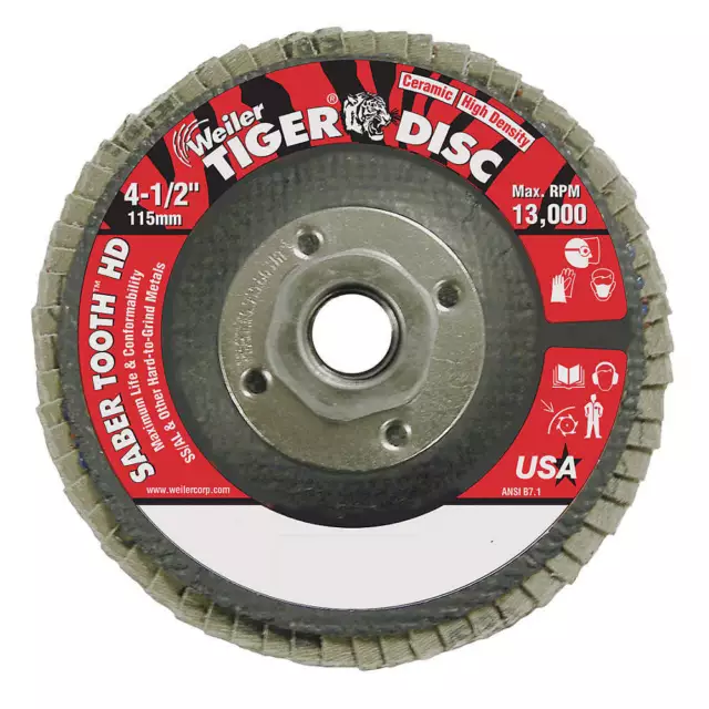 WEILER 50134 Flap Disc,Phenolic,60 Grit PK 10