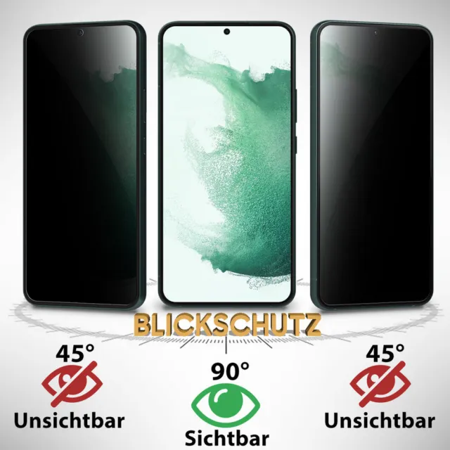 Blickschutz Panzerfolie für Samsung Galaxy Sichtschutz Folie Privacy Schwarz Mat