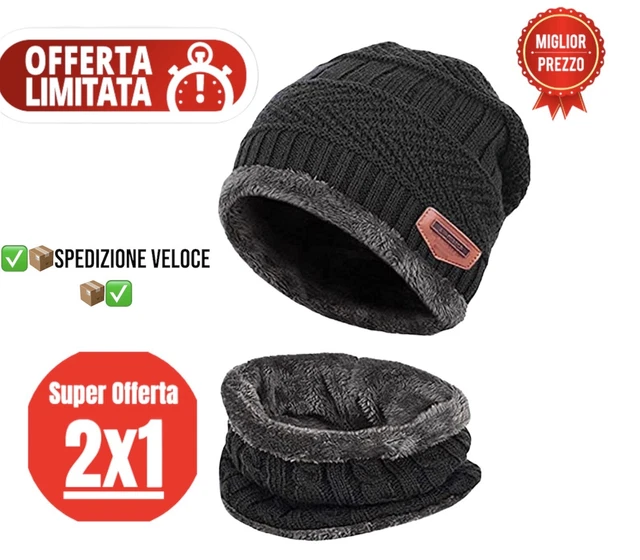 Cappello Uomo , Invernale , Uomo Donna, Cappello+Scaldacollo, Morbido, Caldo,✅✅✅