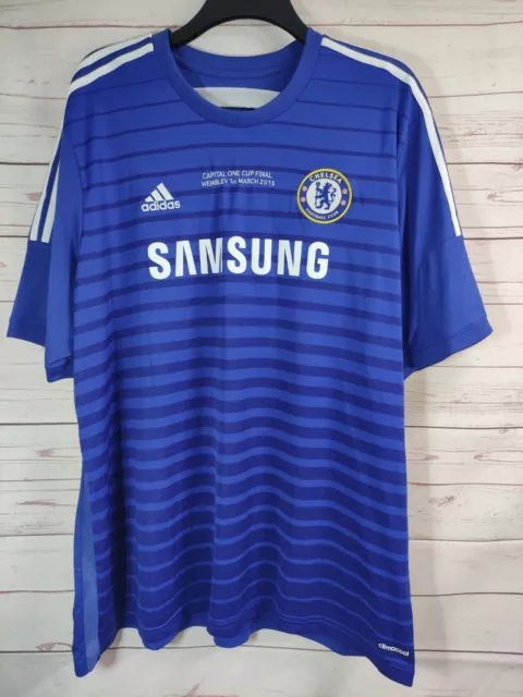 Chelsea League Cup Final 2015 Capital One Home Shirt 3XL Jersey Blue 2014 *RARE*