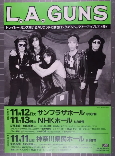 LA Guns Flyer Vintage Original Japan Hollywood Vampires Tour 1991