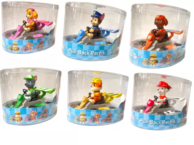 Giocattolo auto Paw Patrol 10 cm pull back Racer Chase Marshall Skye Rubble Rocky Zuma Regno Unito