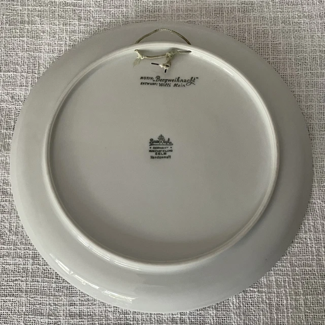 ROSENTHAL PORZELLAN WEIHNACHTEN Bergweihnacht 1952 Teller handgemalt