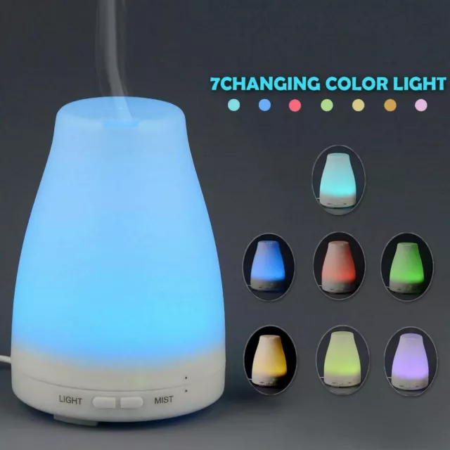 Essential Oil Aroma Diffuse Aromatherapy LED Ultrasonic Humidifier Air Purifier