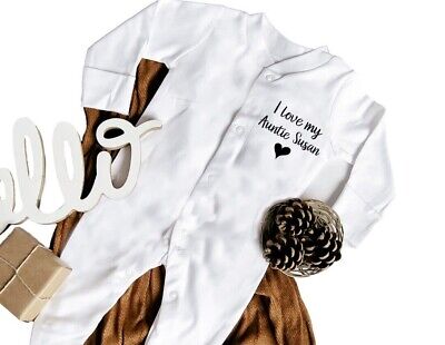 Personalised Auntie baby sleepsuit, funny auntie gift, Baby vest, grow, aunt