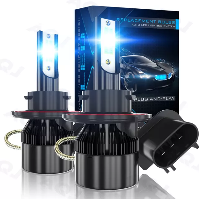 2X H13 9008 LED Headlight Super Bright Bulbs Kit 420000LM White Hi-Lo Beam 8000K