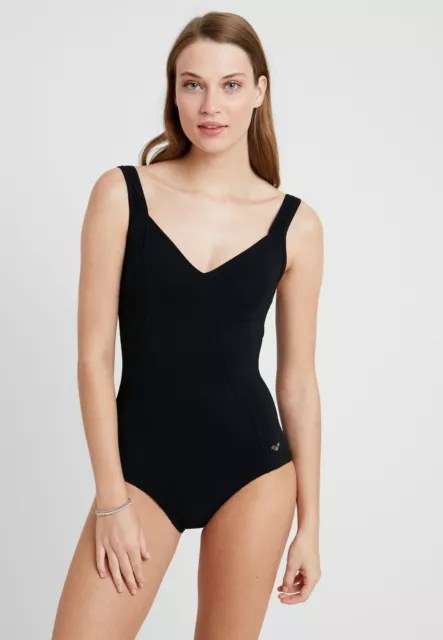 Arena Women's Vertigo One Piece Low C Cup Swimsuit, Black, UK 10 (34, C CUP)