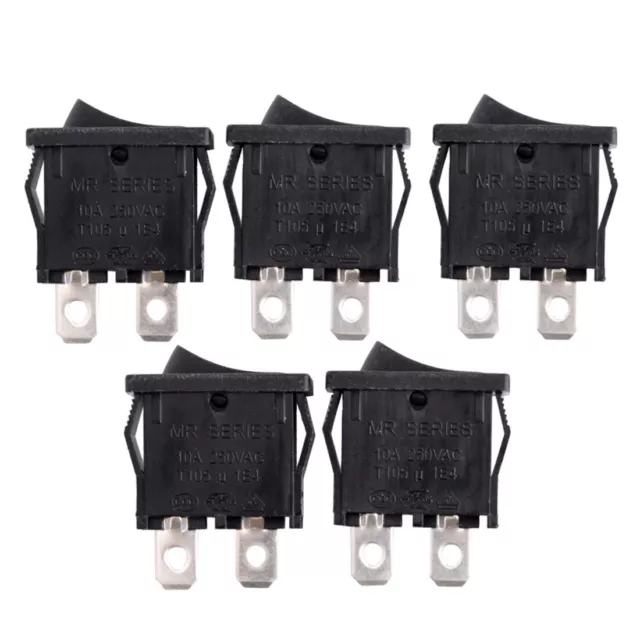 5pz AC 125V/12A 250V/10A SPST 2P 2 Posizione Mini interruttore a bilanciere nero