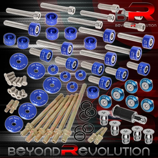 JDM For Honda K-Series 6mm Cup/Header/Cam Cap/Fender/Valve Washers+Bolts Blue
