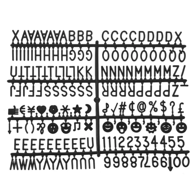 Símbolos de tablón de letras de fieltro números 3/4 pulgadas alfabeto negro cambiable