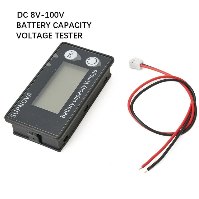 1pc Voltimetro Display LCD Batteria Capacità Nero Accessori Tester Voltimetro