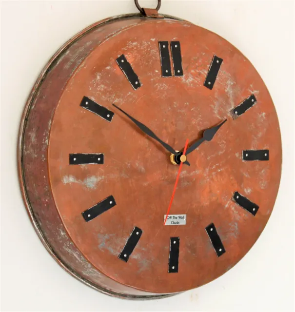 NEW 29cm Copper Wall Clock - Handmade Metal Vintage French Kitchen Mid Century