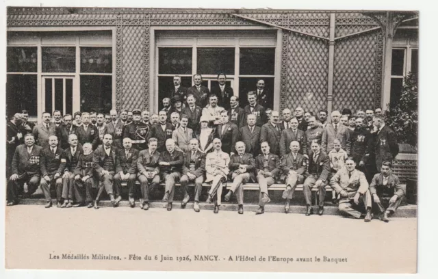 NANCY - CPA 54 - Hotel de l' Europe juin 1926 - Les Medaillés Militaires