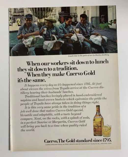 1978 Jose Cuervo Tequila Print Ad Gold Standard Since 1795 La Rojena Distillery