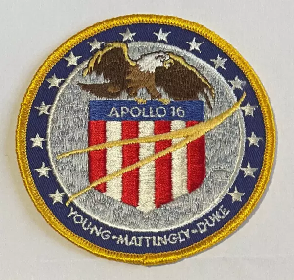 Vintage NASA Original Rare Apollo 16 Crew Patch AB Emblem Young Mattingly Duke