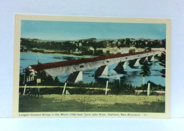 Hartland New Brunswick Canada Saint John River Longest Covered Bridge Postcard