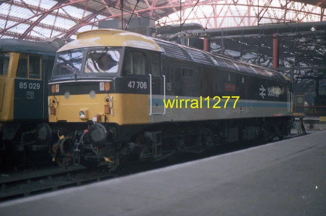 ORIGINAL RAILWAY PHOTOGRAPHIC negative Class 47 47706 at Liverpool Lime ...