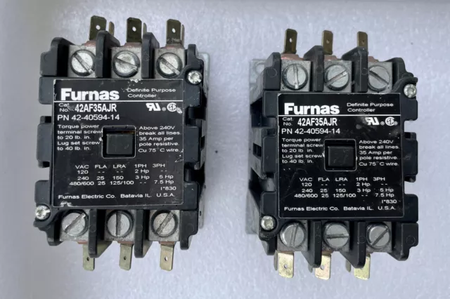 2 Siemens Furnas 42AF35AJR Definite Purpose Contactor 24V Coil 3-Poles 25A