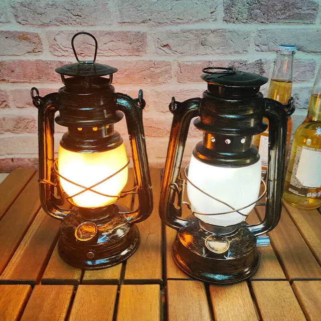 Vintage Kerosene Lantern Table Lamp Night Light Bar Cafe Restaurant Flame Lamp