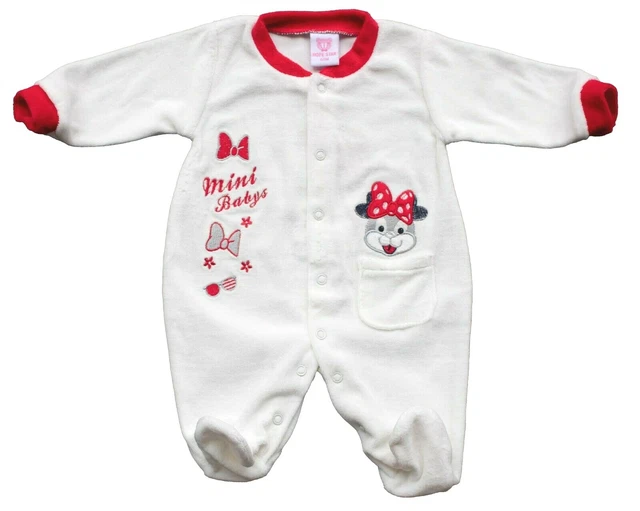 Tutina Ciniglia Neonata Bambina Ricamo Coniglietta Tg.0/12 Mesi 009