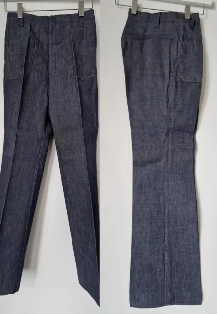 Jeans vintage svasati -W24 L29- Denim blu leggero anni '70 bambini BG55