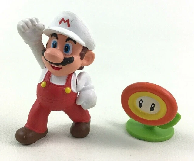 FIRE MARIO SUIT Fire Flower Super Mario Bros PVC Action Figures 2pc Lot