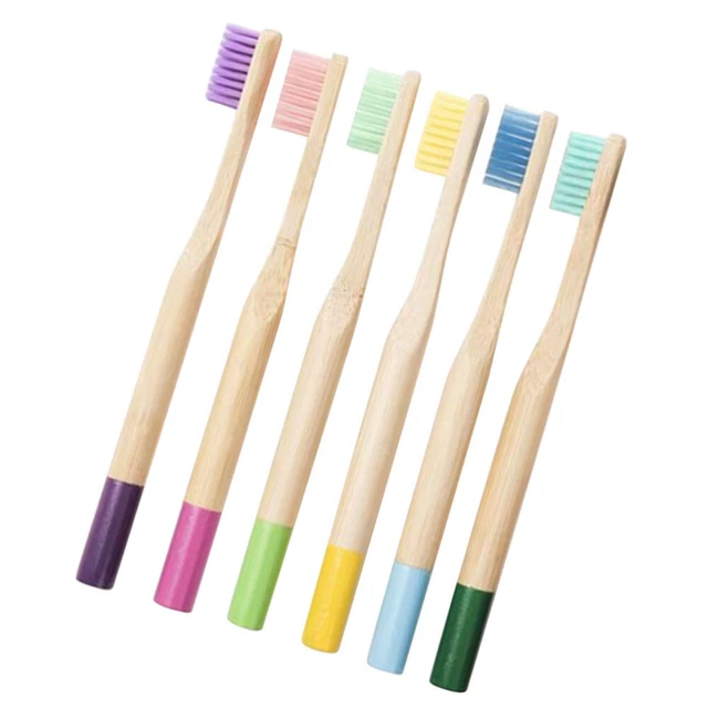 6 PIEZAS cepillo de dientes de viaje de madera cepillo de dientes ecológico