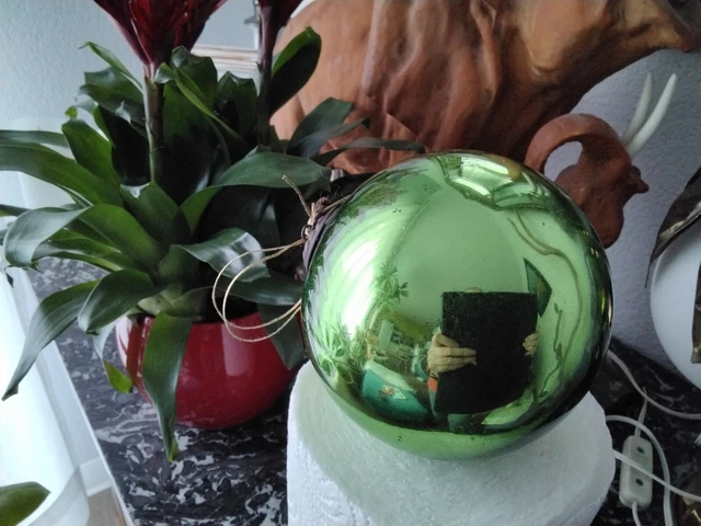 Boule De Noël En Verre Ancienne - Ovale Transparente - Style Vintage